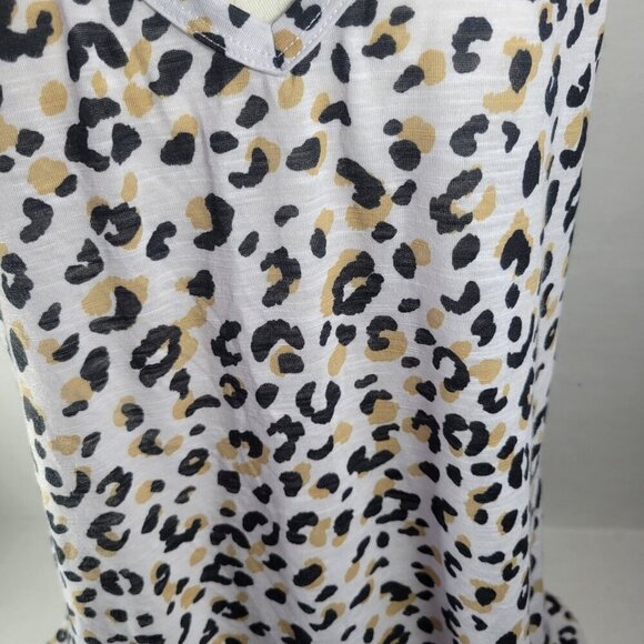 Miken Swim Women White Leopard Print V-neck Racerback Tank Top Size M - Picture 7 of 10